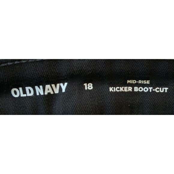 Old Navy Black Mid-Rise Kicker Boot-Cut Casual Academia Preppy Womens Pants 18 - Picture 14 of 15